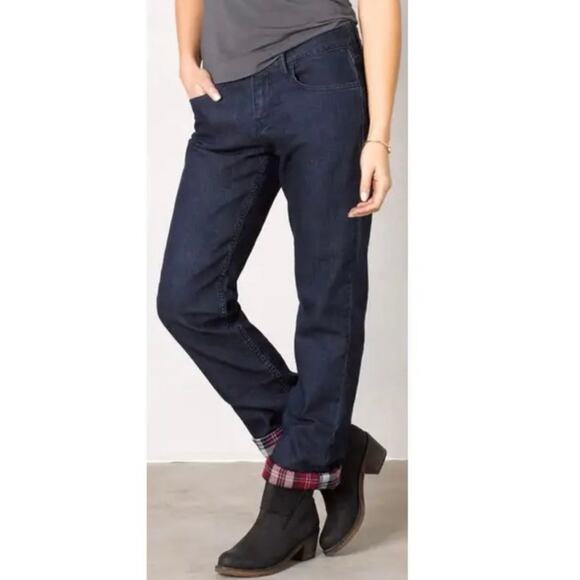 Prana Women’s Flannel Lined Boyfriend Pants Size 4/27 Charcoal Gray W4BOYJ315 - Picture 1 of 14